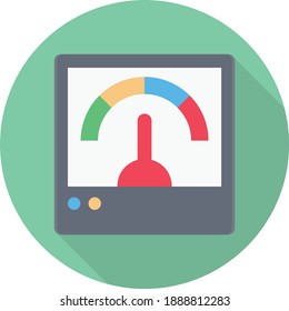 speedometer vector flat colour icon