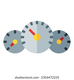 Speedometer. Vector flat icon of a car or automobile, symbolizing a machine for driving. It is presented in a flat style, suitable for mobile concepts and web design
