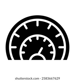 Speedometer Vector glyph icon Design 