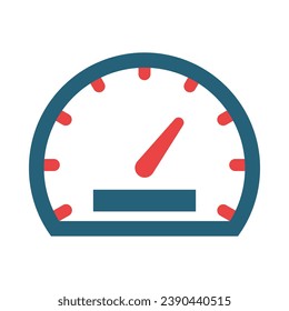 Speedometer Vector Glyph Two Color Icon For Personal And Commercial Use.
