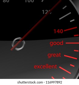 Speedometer vector with good great and excellent words