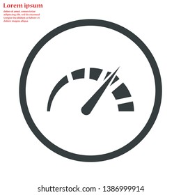 speedometer vector icon 10 eps , Lorem ipsum Flat design