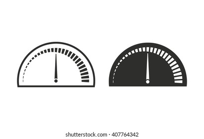 Speedometer   vector icon. Black  illustration isolated on white  background for graphic and web design.