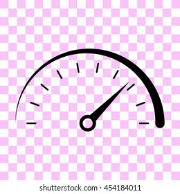 speedometer vector icon - black illustration