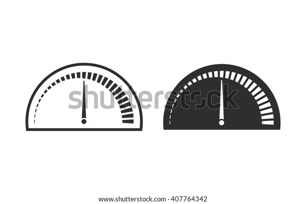 Speedometer   vector icon.\
Black  illustration isolated on white  background for graphic and\
web design.