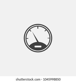 speedometer vector icon, flat icon