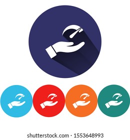 Speedometer vector icon, Flat design