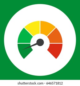 Speedometer Vector Icon. Green