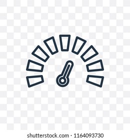 Speedometer vector icon isolated on transparent background, Speedometer logo concept