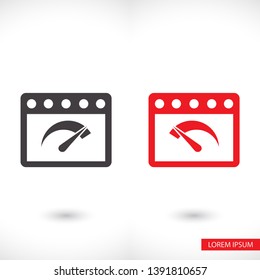Speedometer  vector icon , lorem ipsum Flat design