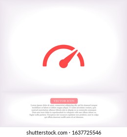 Speedometer vector icon , lorem ipsum Flat design