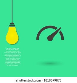 Speedometer vector icon , lorem ipsum Flat design