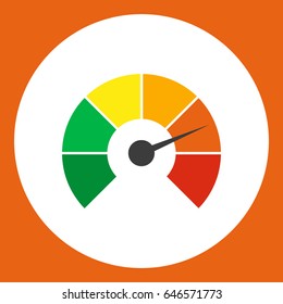 Speedometer Vector Icon. Orange