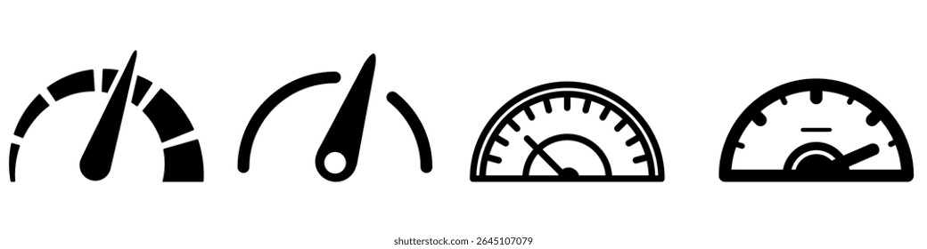 Speedometer vector icon set. speed illustration sign collection. tonometer symbol or logo.