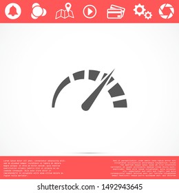 Speedometer vector icon. Speeding icon. speed sign icon. police speed icon.10 eps flat design