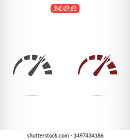 Speedometer vector icon. Speeding icon. speed sign icon. police speed icon.10 eps flat design