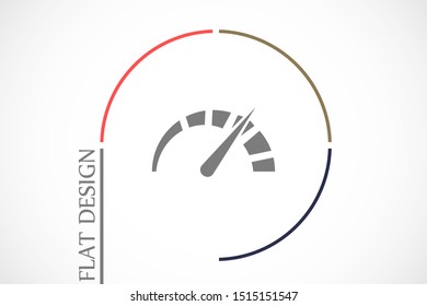 Speedometer vector icon. Speeding icon. speed sign icon. police speed icon.10 eps flat design