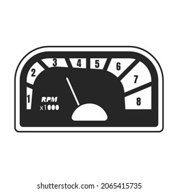 Icono vectorial del velocímetro.Icono vectorial negro aislado en el velocímetro de fondo blanco.