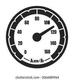 Speedometer vector icon.Black vector icon isolated on white background speedometer .