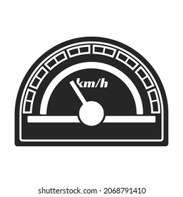 Speedometer vector icon.Black vector icon isolated on white background speedometer .