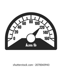 Icono vectorial del velocímetro.Icono vectorial negro aislado en el velocímetro de fondo blanco.