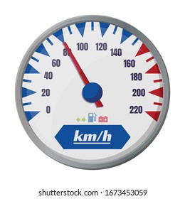 Speedometer vector icon.Cartoon vector icon isolated on white background speedometer .