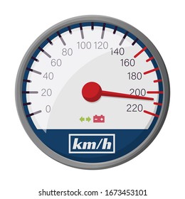 Speedometer vector icon.Cartoon vector icon isolated on white background speedometer .