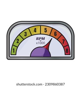 Speedometer vector icon.Color vector icon isolated on white background speedometer .