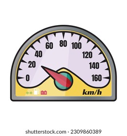 Speedometer vector icon.Color vector icon isolated on white background speedometer .