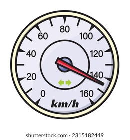Speedometer vector icon.Color vector icon isolated on white background speedometer .