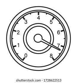 Icono vectorial del velocímetro.Icono vector de contorno aislado en el velocímetro de fondo blanco.