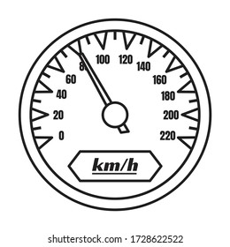 Speedometer vector icon.Outline vector icon isolated on white background speedometer .