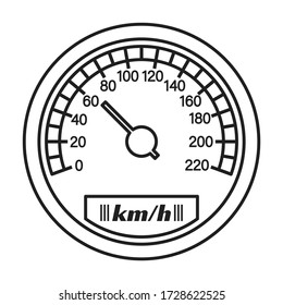 Speedometer Vektor Icon.Outline Vektor Icon isoliert auf weißem Hintergrund Tachometer .
