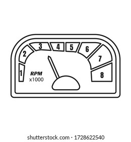 Speedometer vector icon.Outline vector icon isolated on white background speedometer .