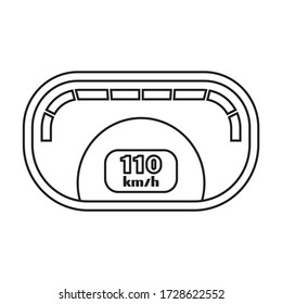 Speedometer Vektor Icon.Outline Vektor Icon isoliert auf weißem Hintergrund Tachometer .
