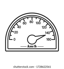 Speedometer vector icon.Outline vector icon isolated on white background speedometer .