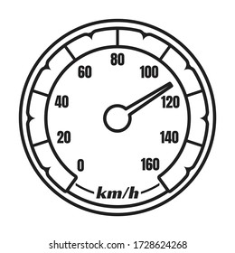 Speedometer Vektor Icon.Outline Vektor Icon isoliert auf weißem Hintergrund Tachometer .