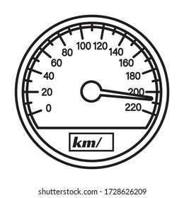 Speedometer vector icon.Outline vector icon isolated on white background speedometer .