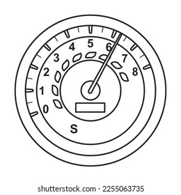 Speedometer Vektorsymbol.Umrisslinie Vektorsymbol einzeln auf weißem Hintergrund - Geschwindigkeit .