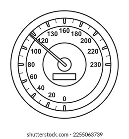 Speedometer Vektorsymbol.Umrisslinie Vektorsymbol einzeln auf weißem Hintergrund - Geschwindigkeit .