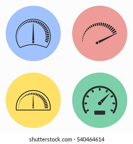 Speedometer vector icons set. Illustration isolated for graphic and web design.