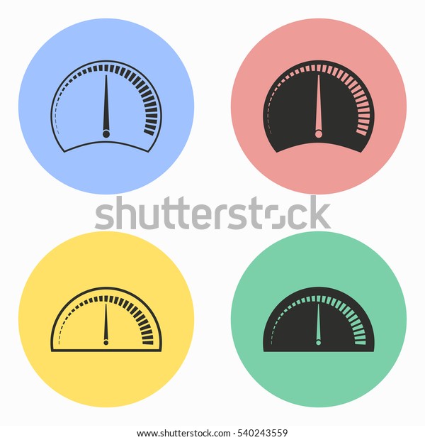 Speedometer vector icons set. Illustration\
isolated for graphic and web\
design.