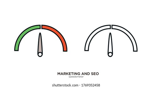 Speedometer vector illustration lineal color and filled design