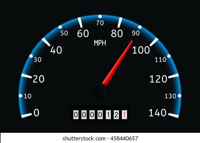 Speedometer Vector Illustration On Black Background Stock Vector ...