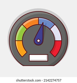 speedometer Vector illustration on a transparent background.Premium quality symmbols. vector line flat  icon for concept and graphic design.