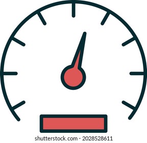 Vektor-Geschwindigkeitsmesser-Linie, zwei Farbsymbole Design