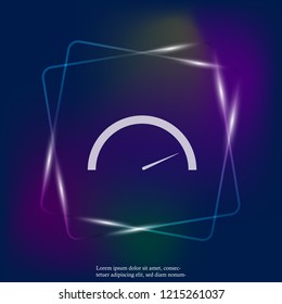 Speedometer vector neon light icon. Layers grouped for easy editing illustration. For your design.