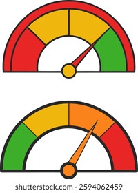 Speedometer vectors set, Speedometers collection, Colorful Speedometer icons set art  illustration