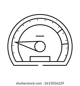 speedometer vehicle speed auto line icon vector. speedometer vehicle speed auto sign. isolated contour symbol black illustration