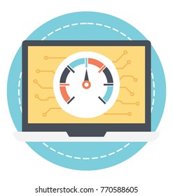 
Speedometer and web symbolising internet speed
